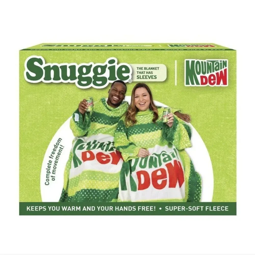 Mt. Dew Throwback SNUGGIE The Original Wearable Soft Fleece Gamer Blanket NEW
